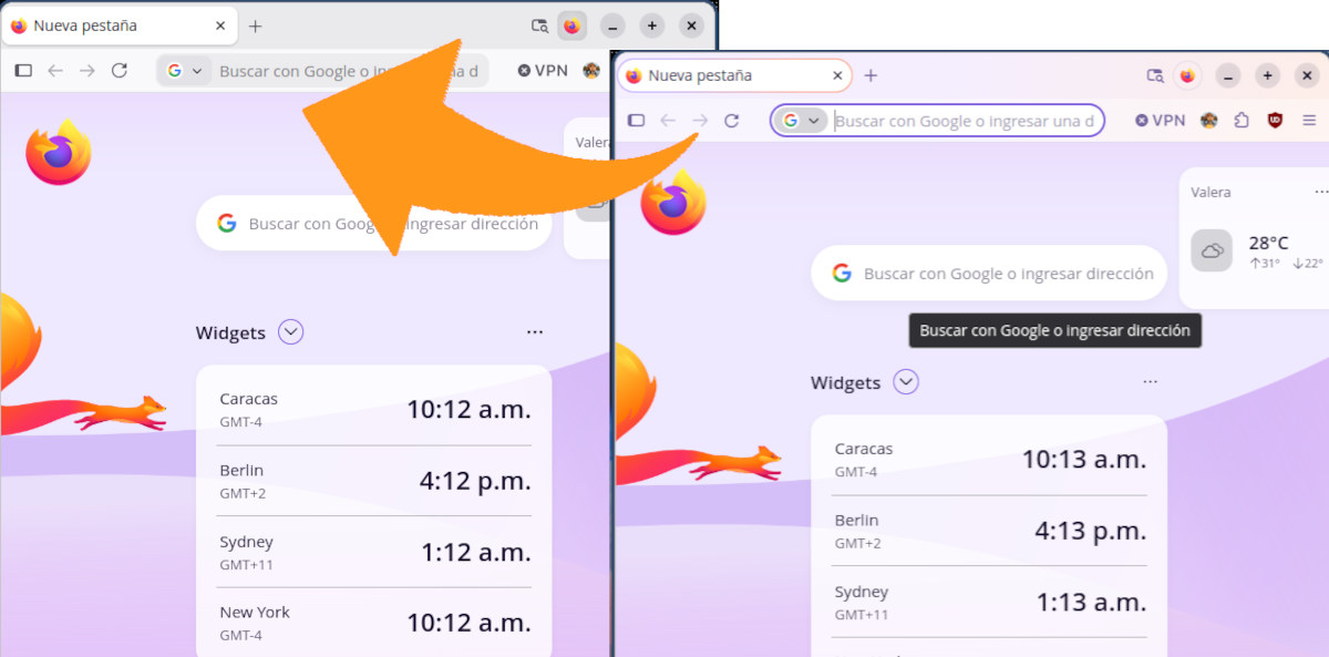 volver al diseño anterior si no te gusta la nueva interfaz de Firefox