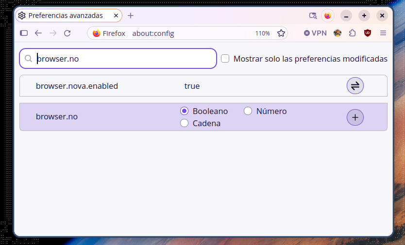 Browser.nova.enabled Firefox