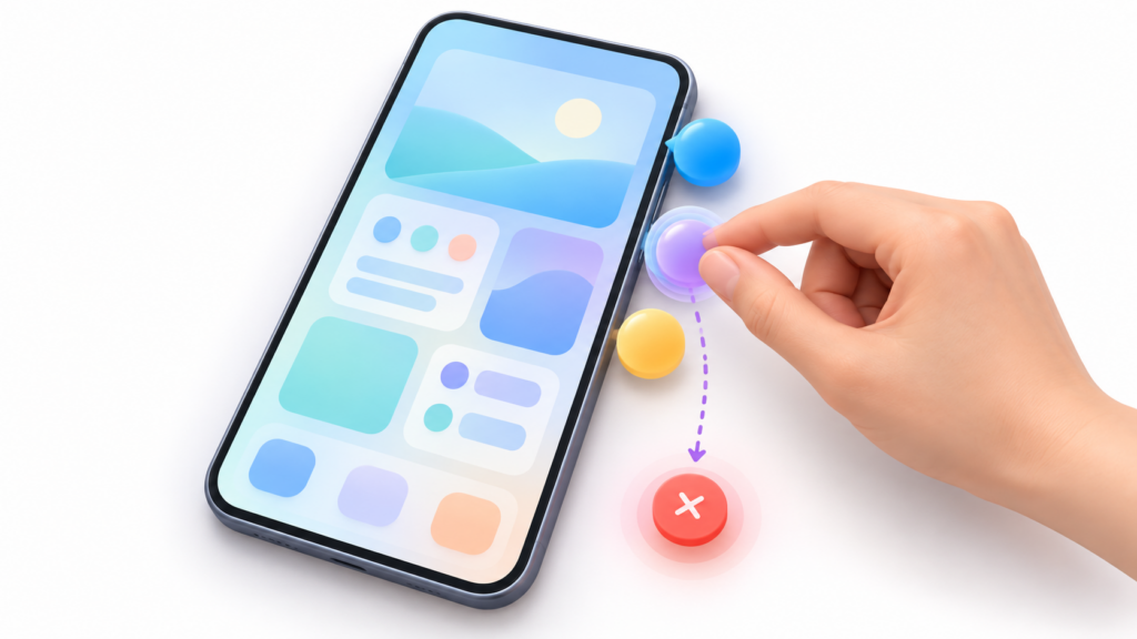 cómo cerrar una sola burbuja en android