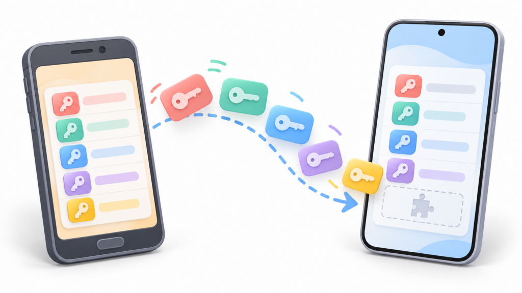transferencia de contraseñas en Android