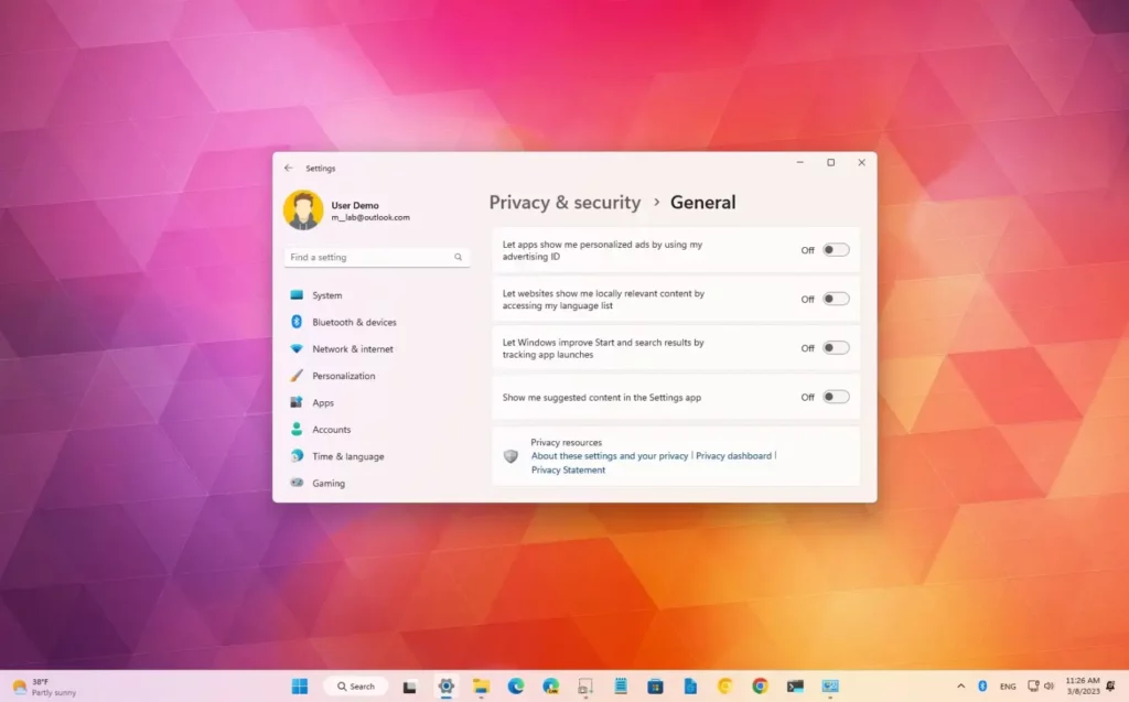 advertising ID windows